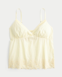 Shimmer Embroidered Babydoll Top