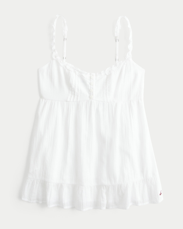 Ruffle Tunic Tank, White view 1