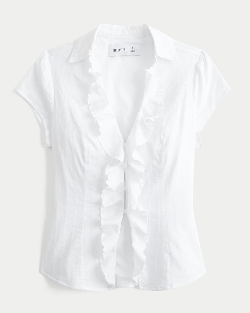 Short-Sleeve Ruffle Shirt