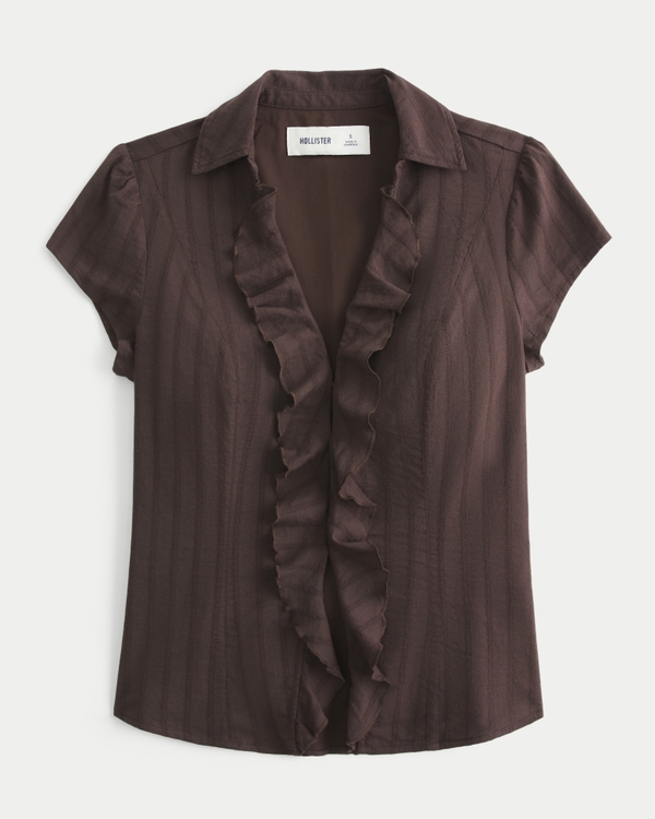 Short-Sleeve Ruffle Shirt