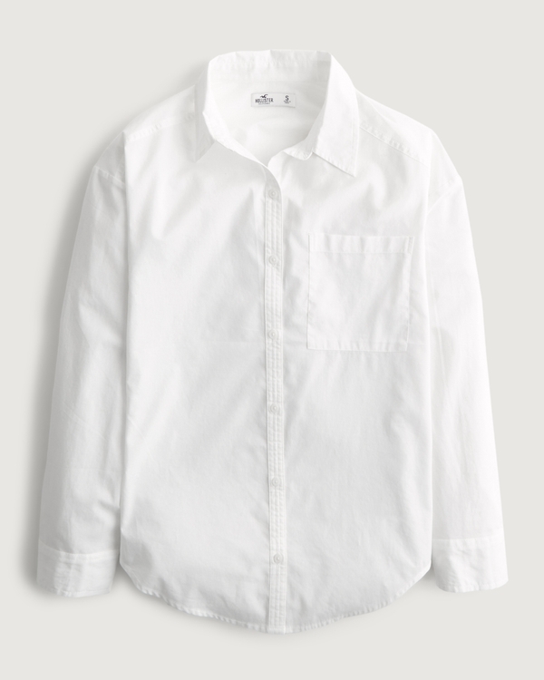 Girls Oversized Button-Down Shirt | Girls Tops | HollisterCo.com