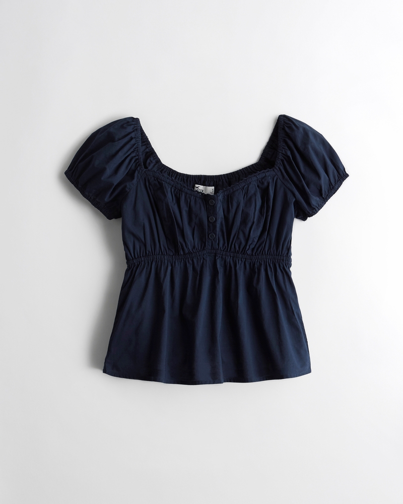 Women's Ruched Babydoll Top, Women's Tops