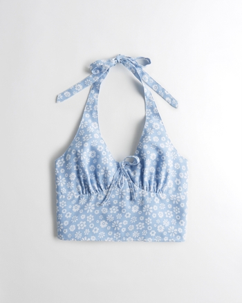 Women's Crop Crepe Halter Top | Women's | HollisterCo.…
