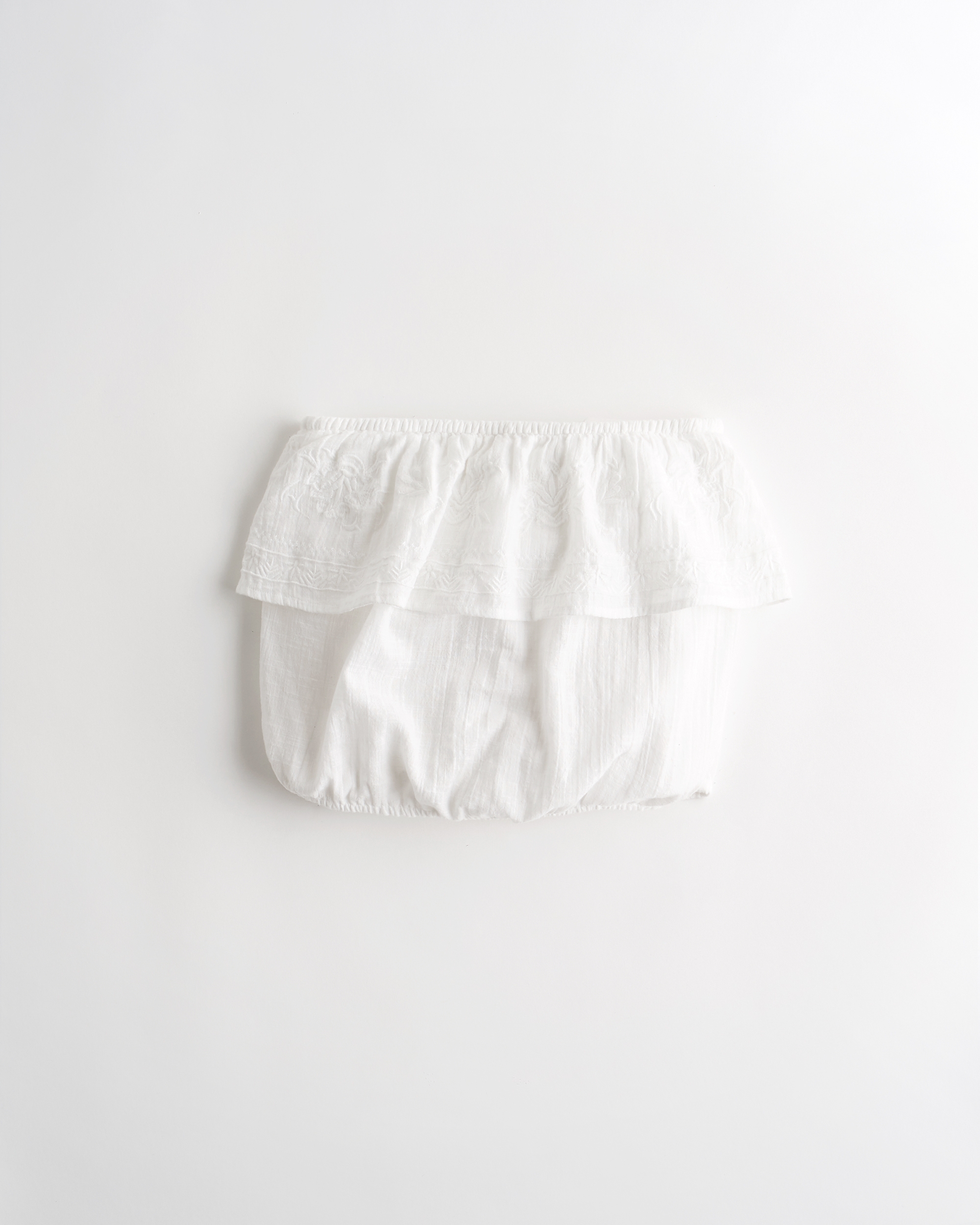 white ruffle tube top