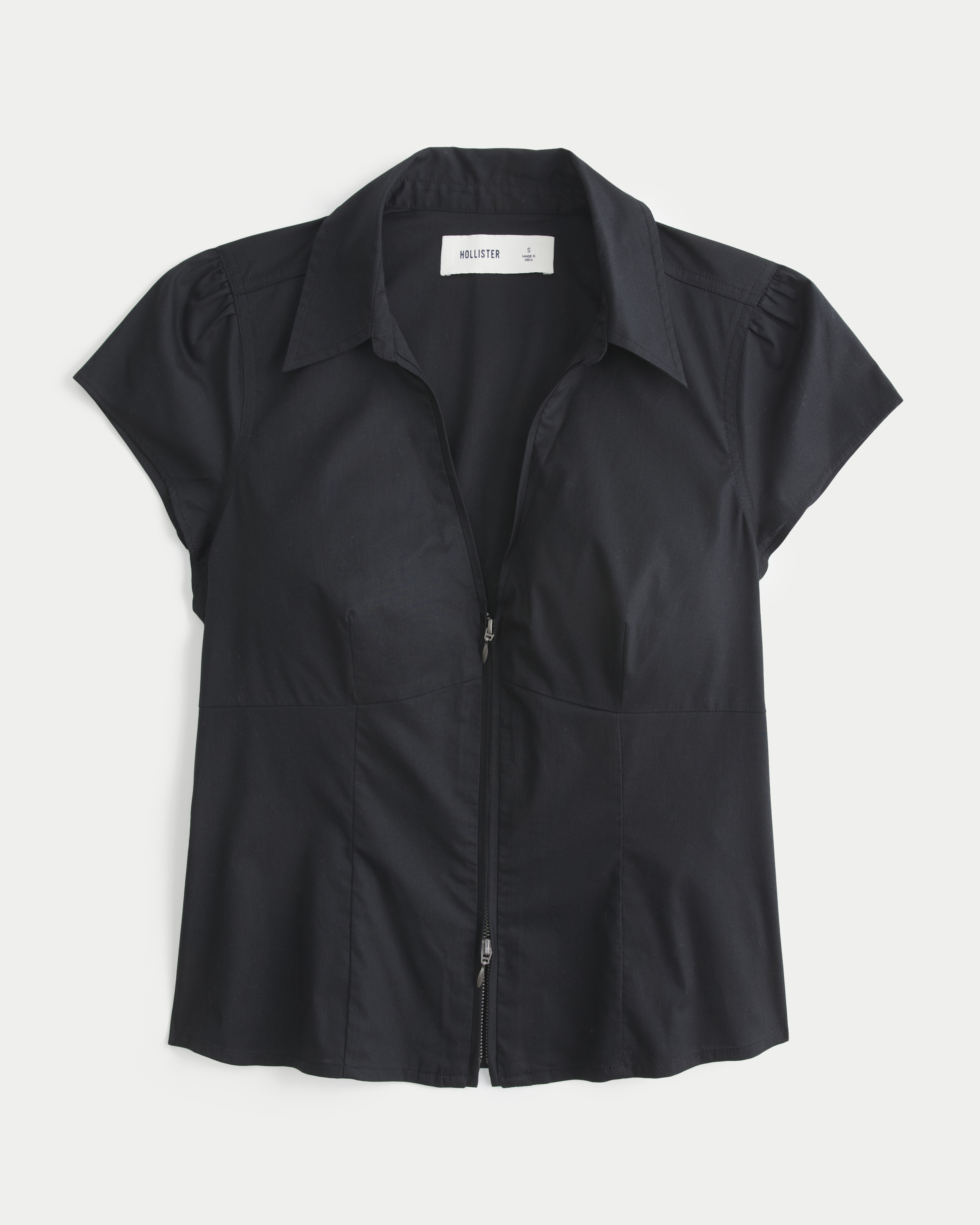 Short-Sleeve 2-Way Zipper shirt