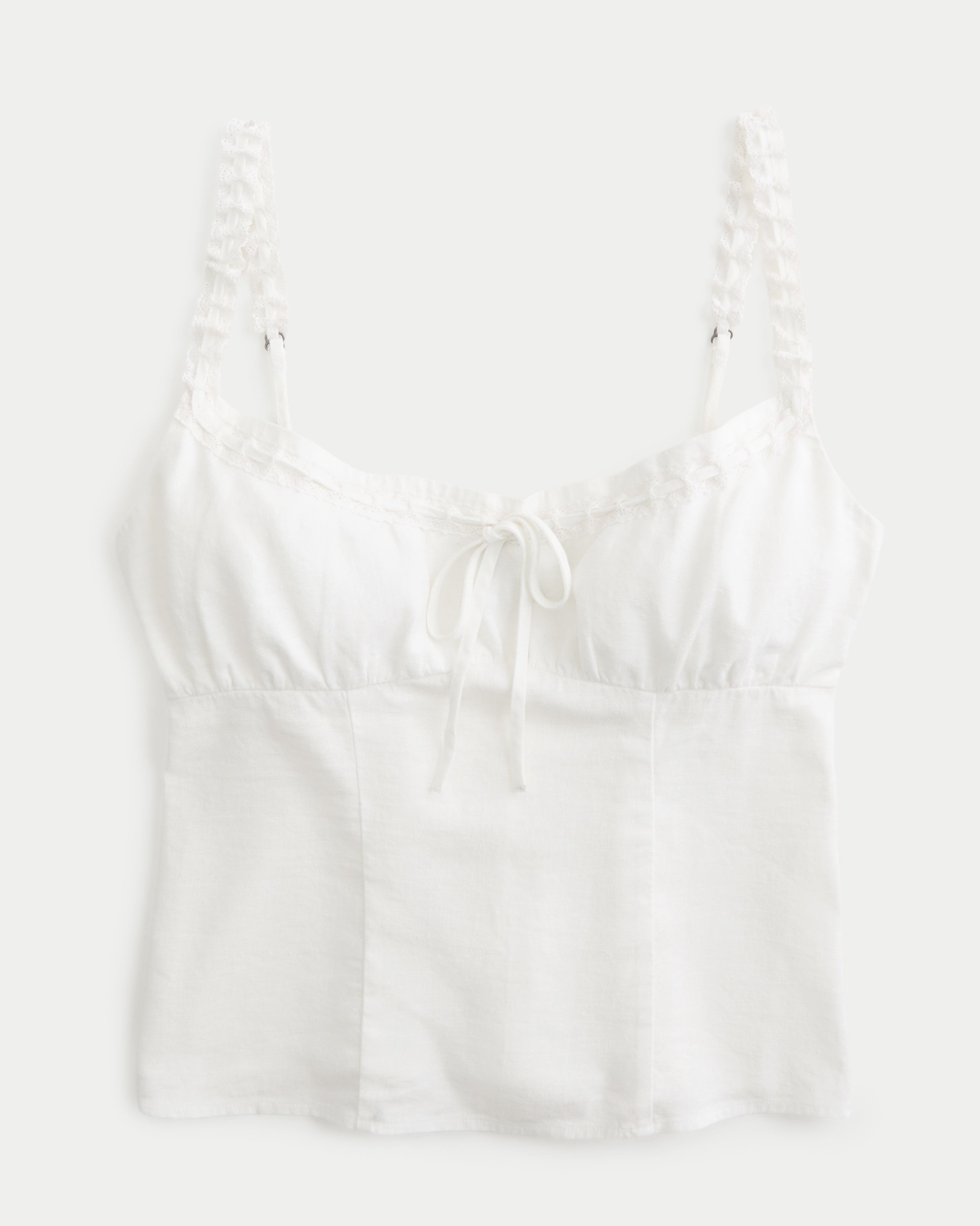 Linen-Blend Tie Front Cami
