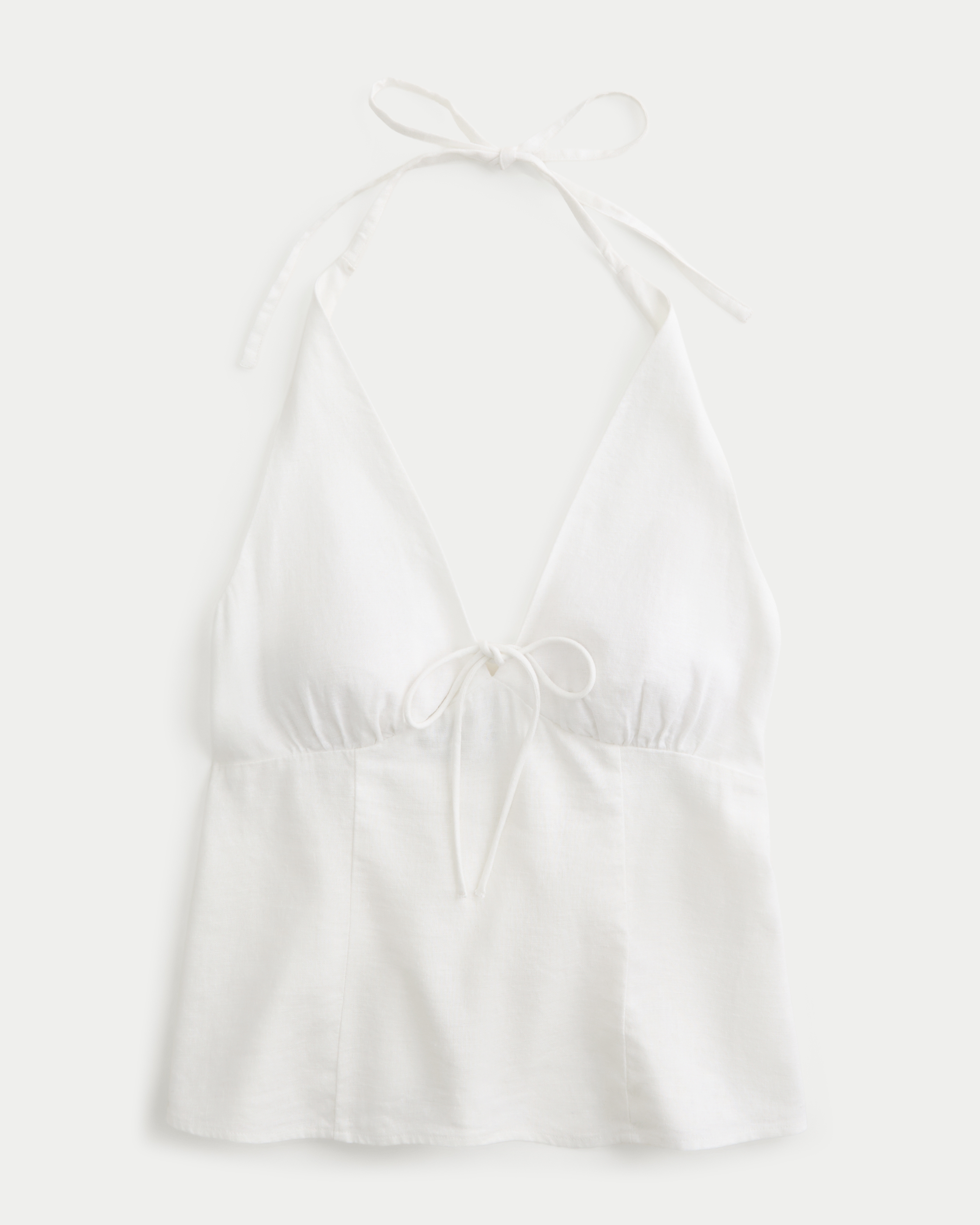 Linen-Blend Halter Top