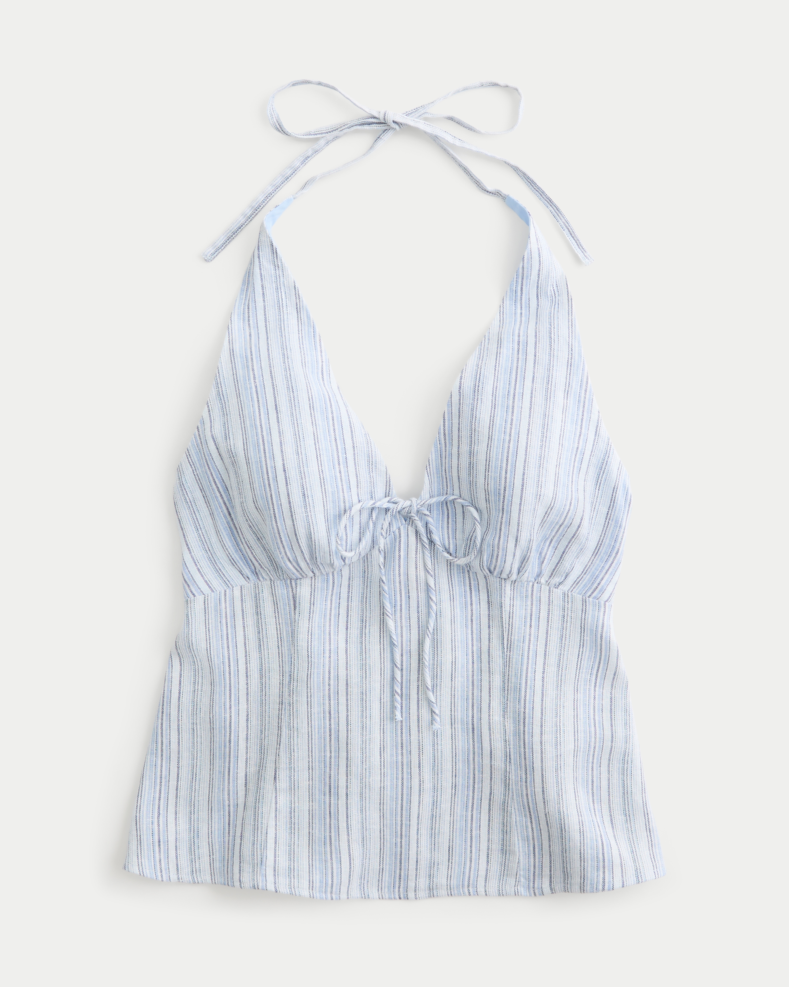 Linen-Blend Halter Top