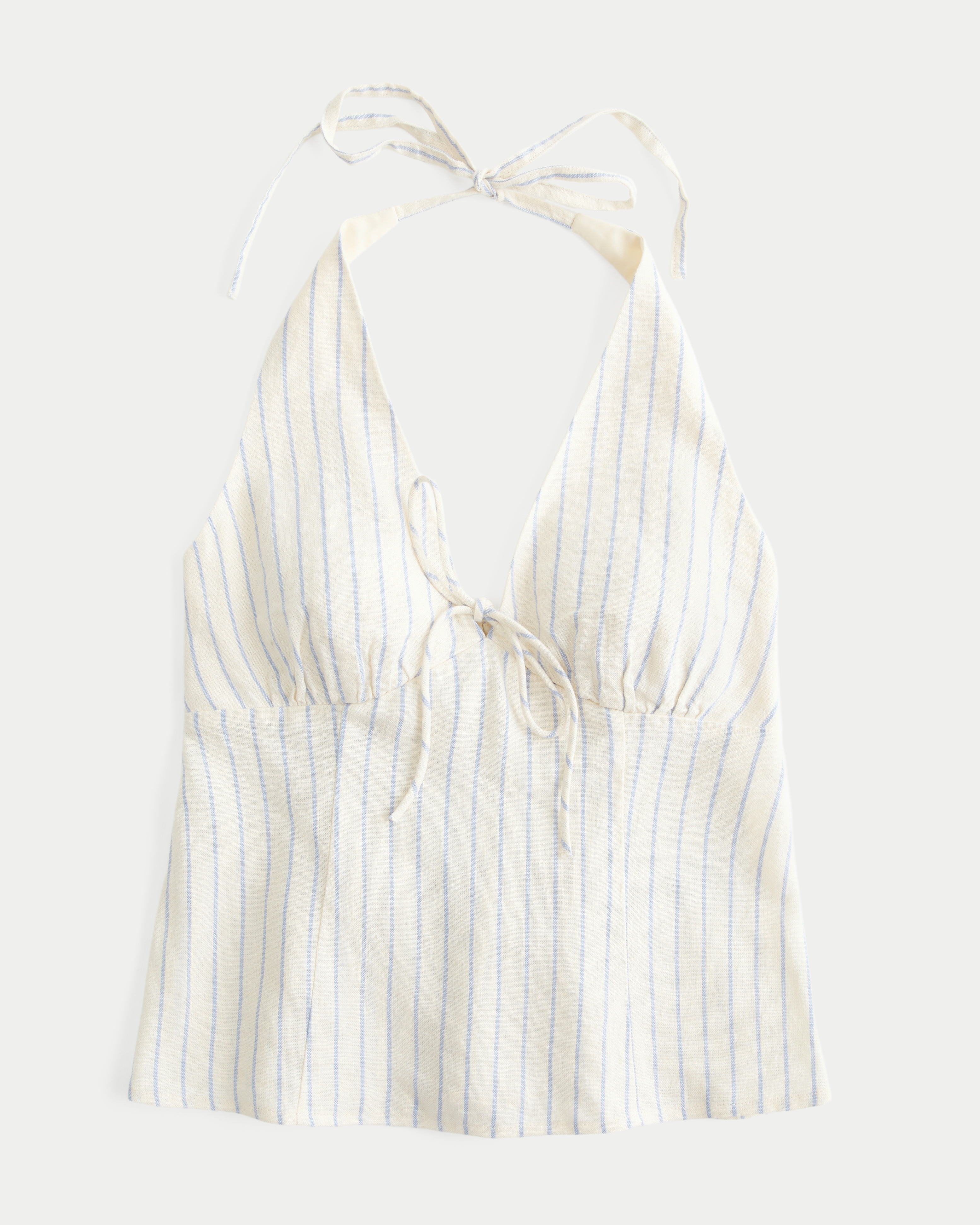 Linen-Blend Halter Top