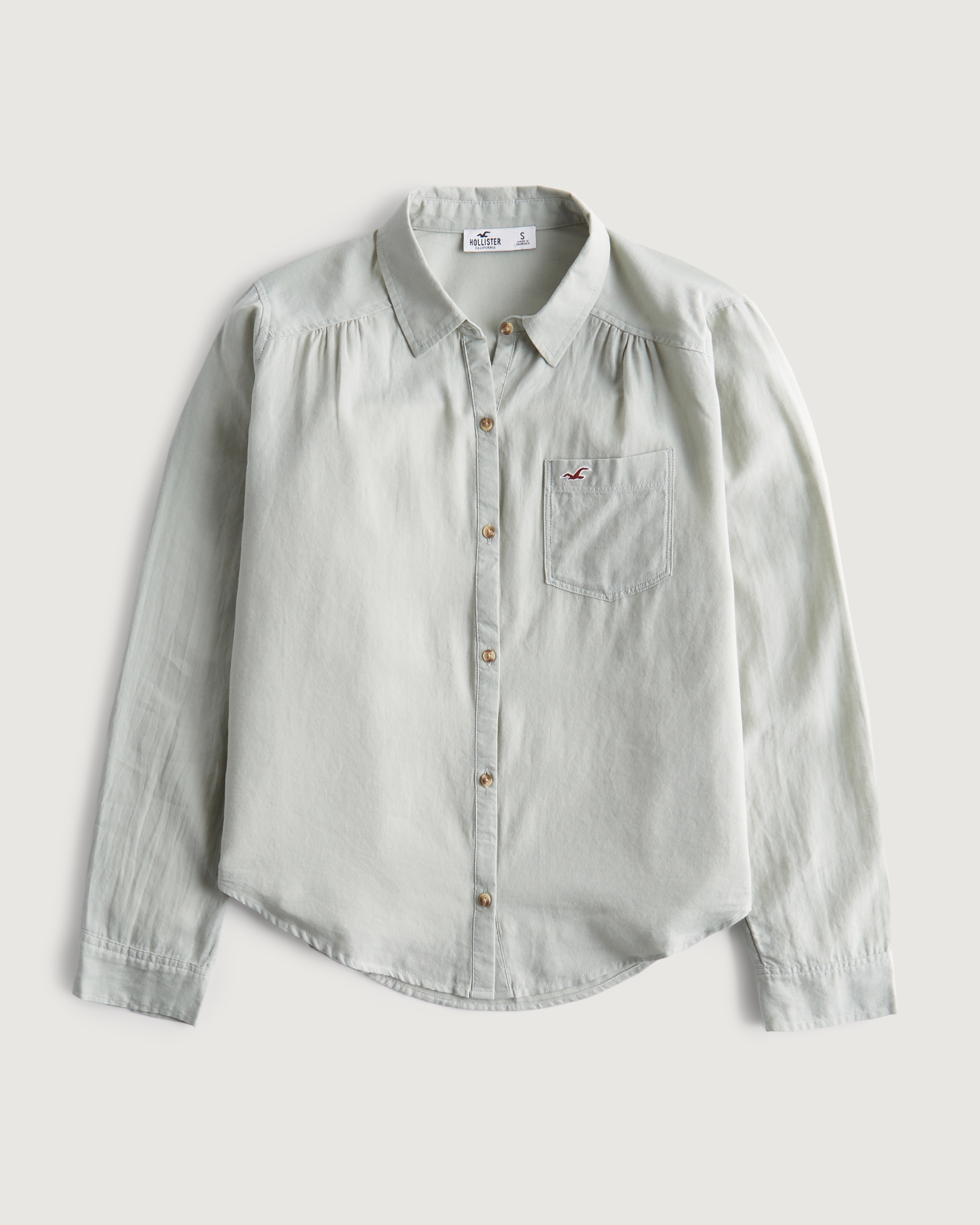 Hollister Easy Logo Icon Button-Through Shirt