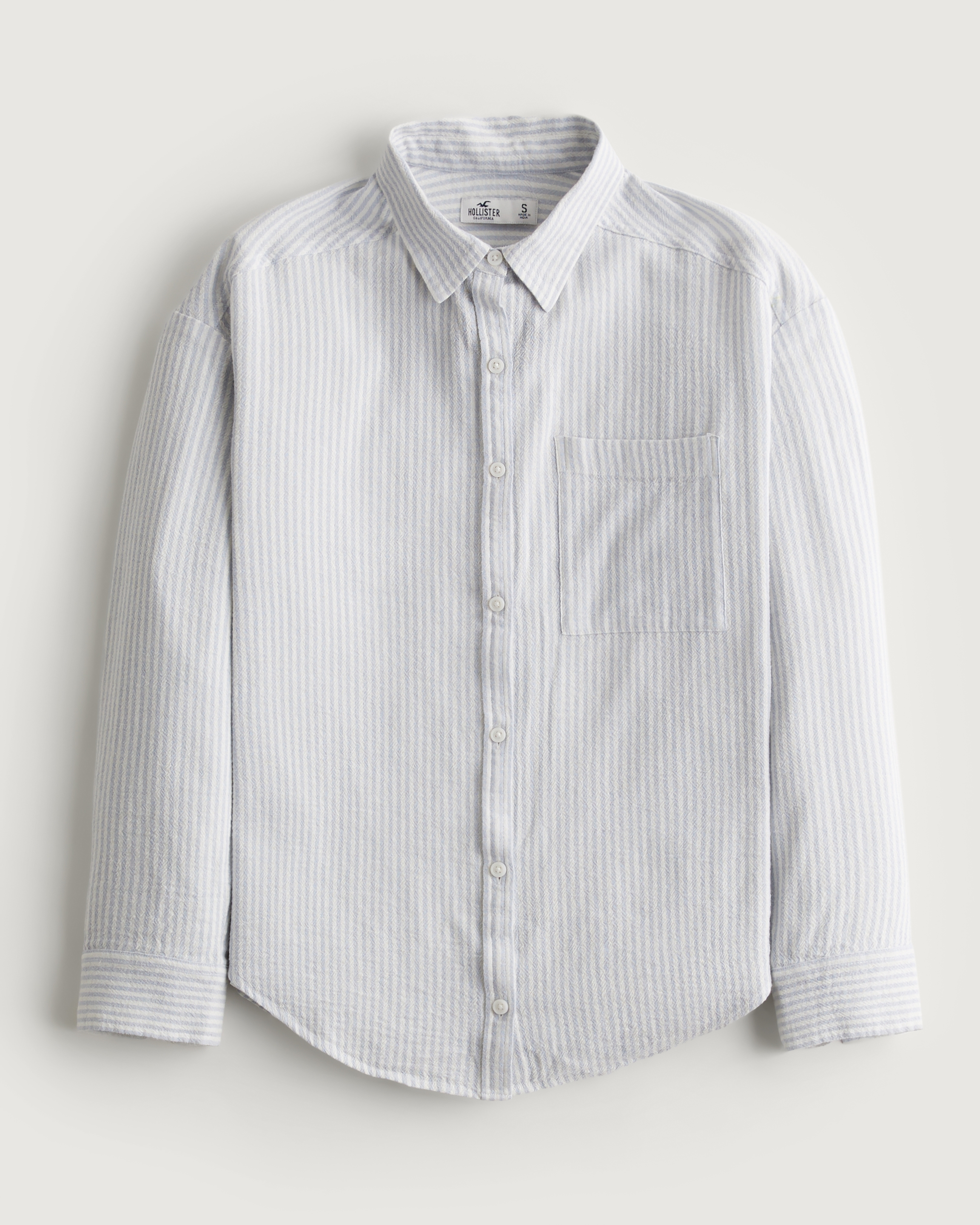 Oversized Linen-Blend Button-Through Shirt