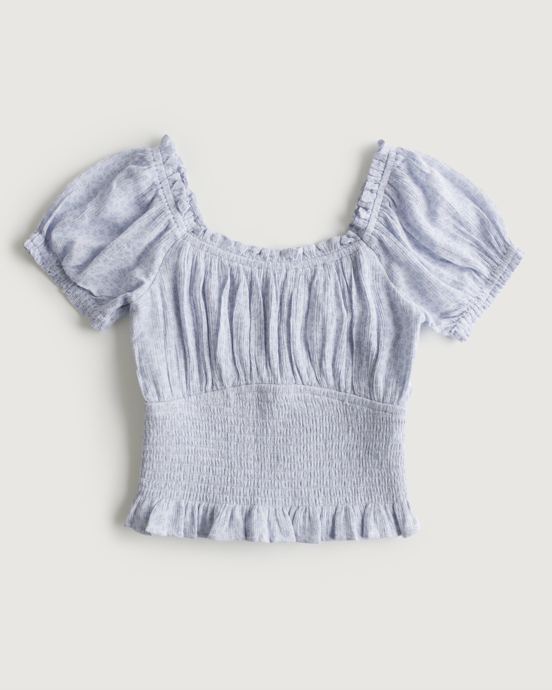 Hollister smocked off 2025 the shoulder top