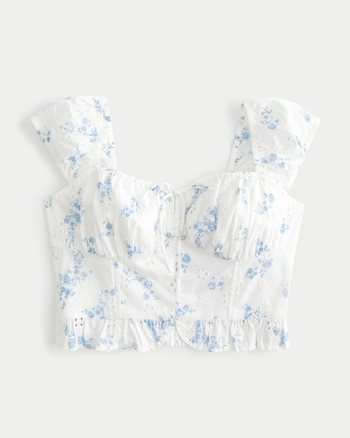 Hollister floral crop top best sale