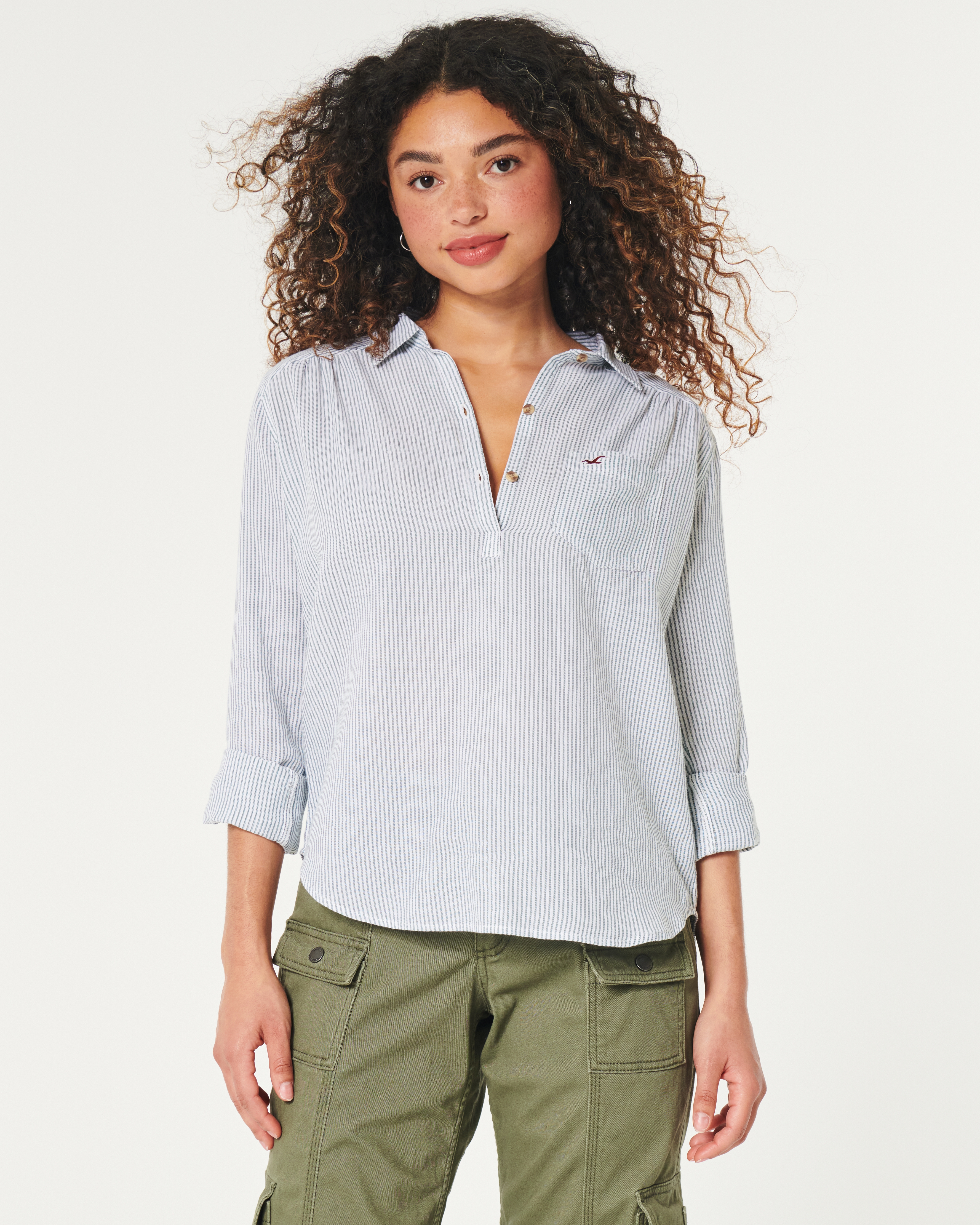 Women s Easy Popover Shirt Women s Sale HollisterCo