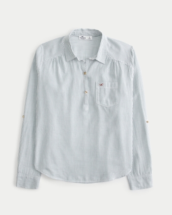 Hollister popover shirt discount