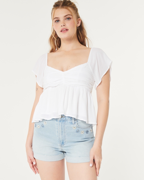 Hollister on sale white tops