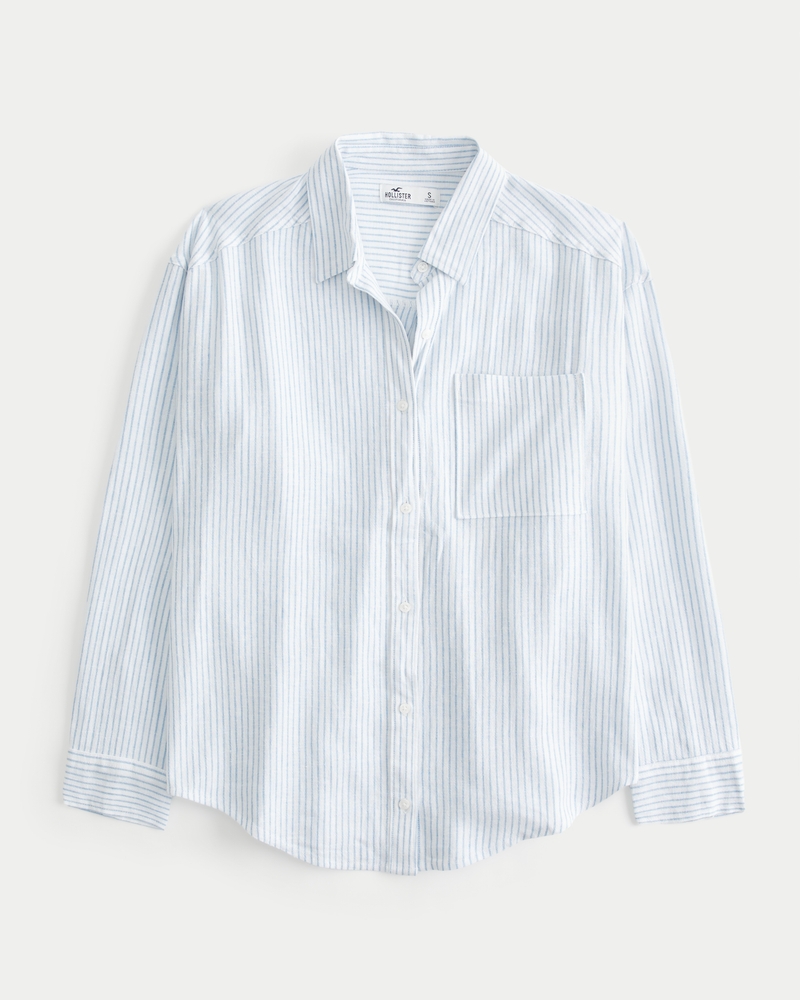 Hollister linen outlet shirt