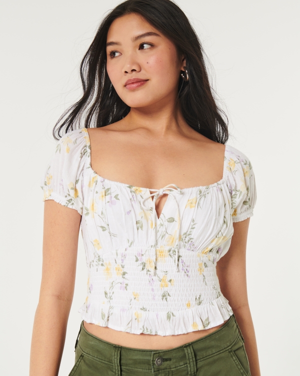 Hollister multicolor striped button down crop top women's extra small