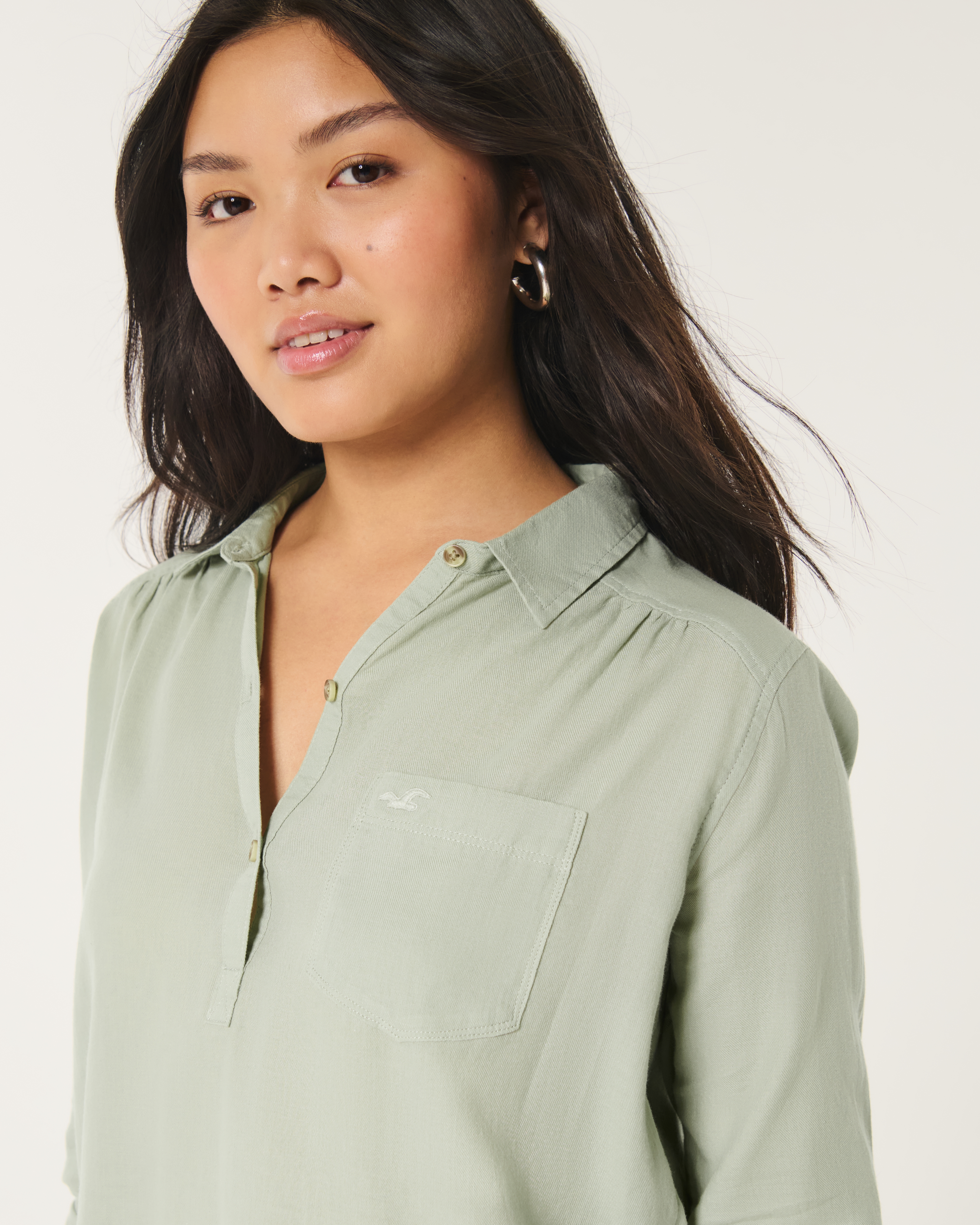 Women s Easy Popover Shirt Women s Sale HollisterCo