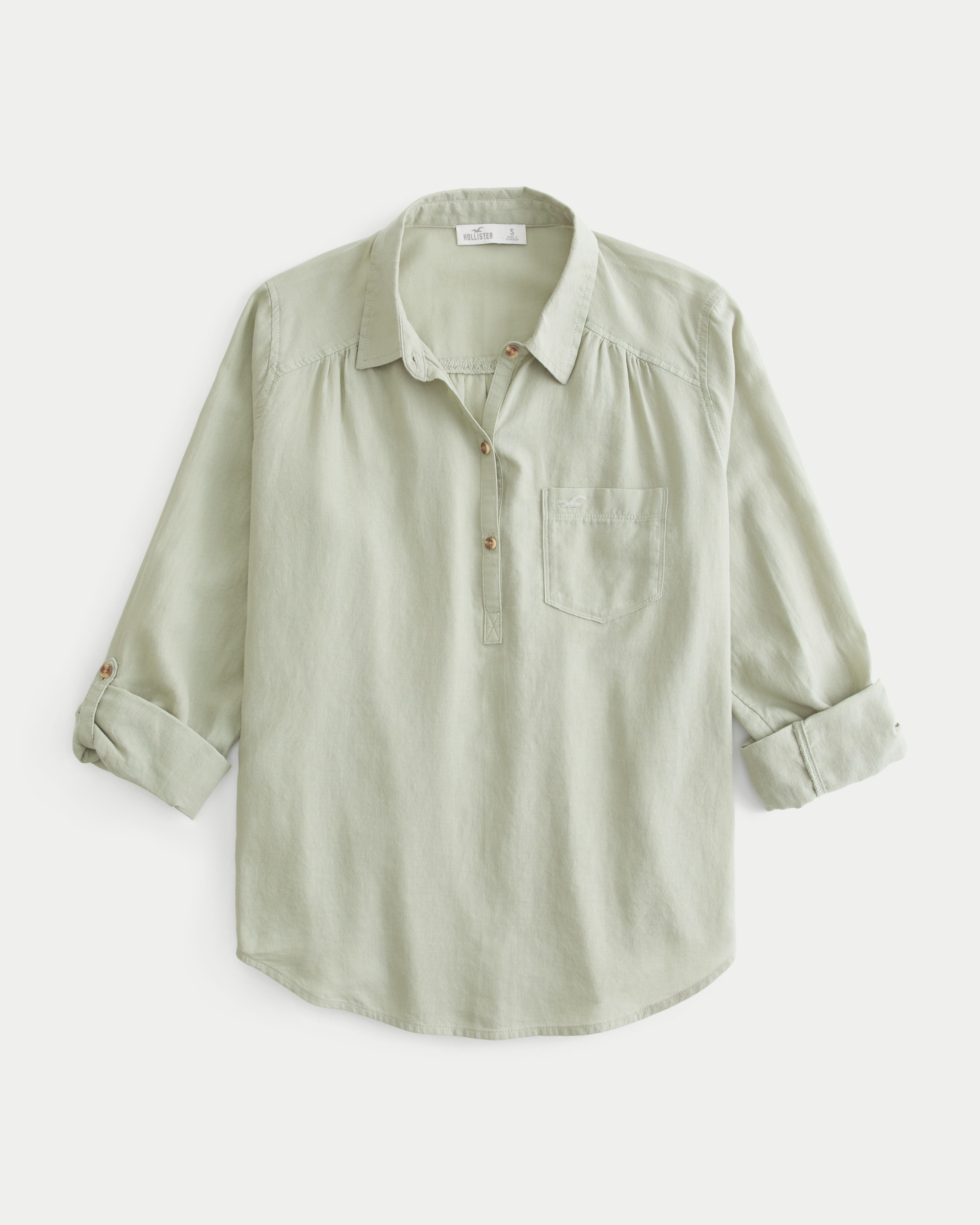 Women s Easy Popover Shirt Women s Tops HollisterCo