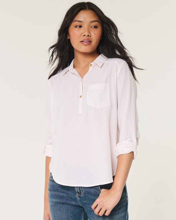 Hollister poplin shirt hotsell