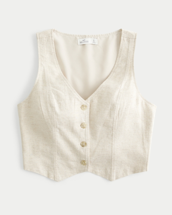 Linen Blend Vest