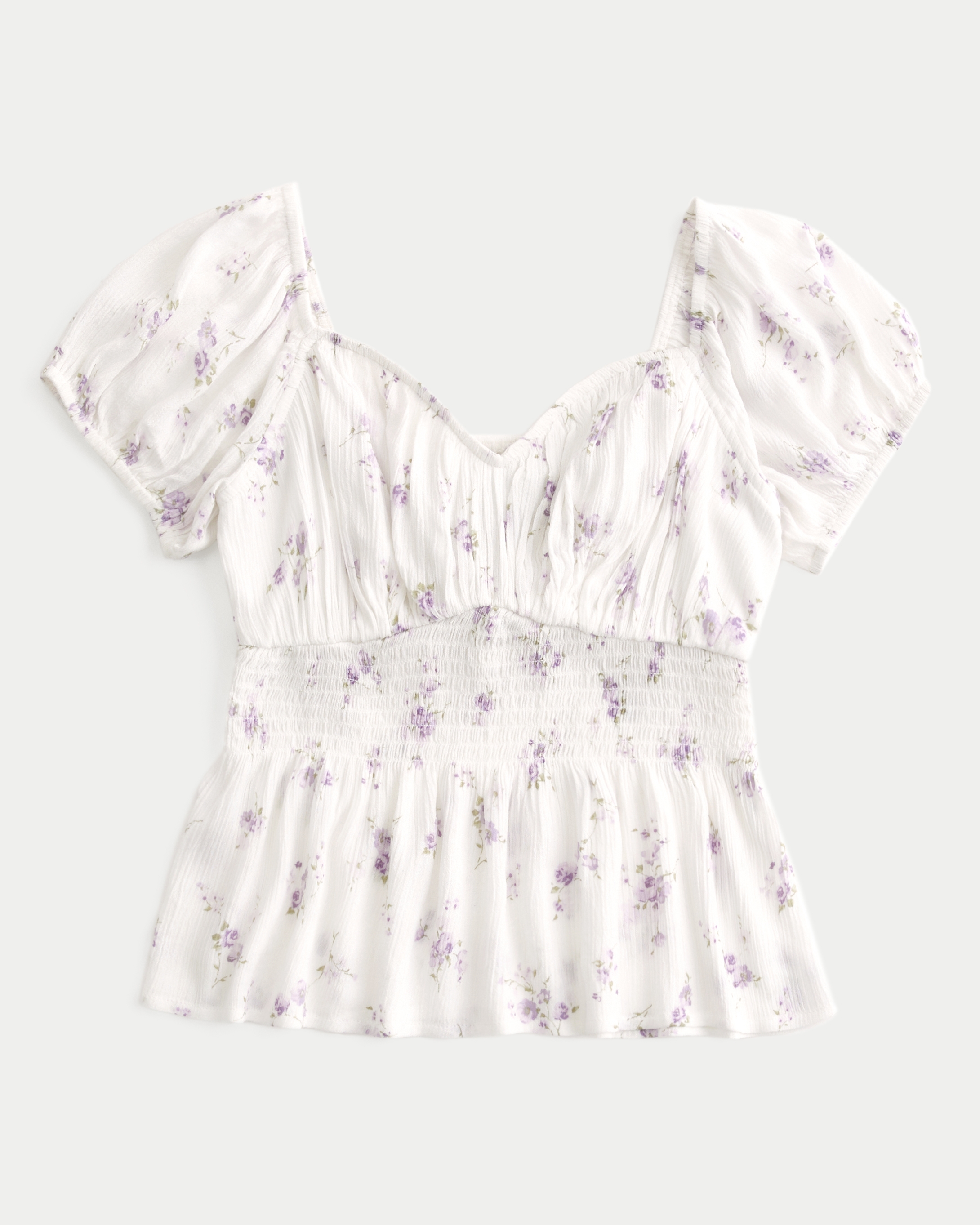 Women s Smocked Peplum Top Women s Sale HollisterCo