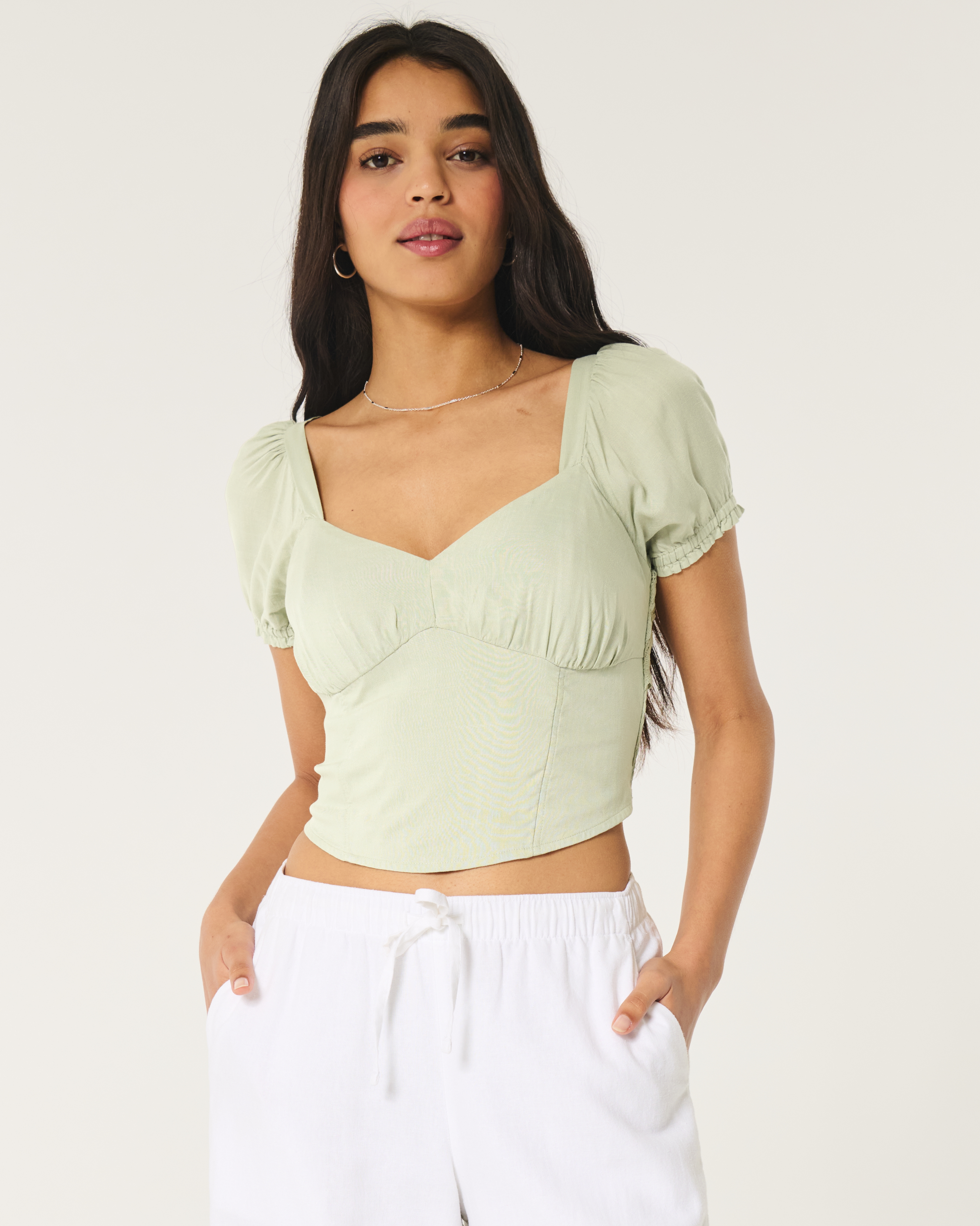 Hollister lace sheer outlet pleasant top