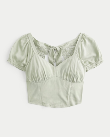 Women's Lace Open Back Top | Women's Clearance | HollisterCo.com