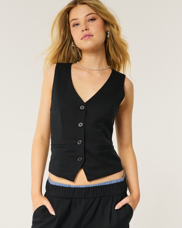 Longer-Length Vest, Black