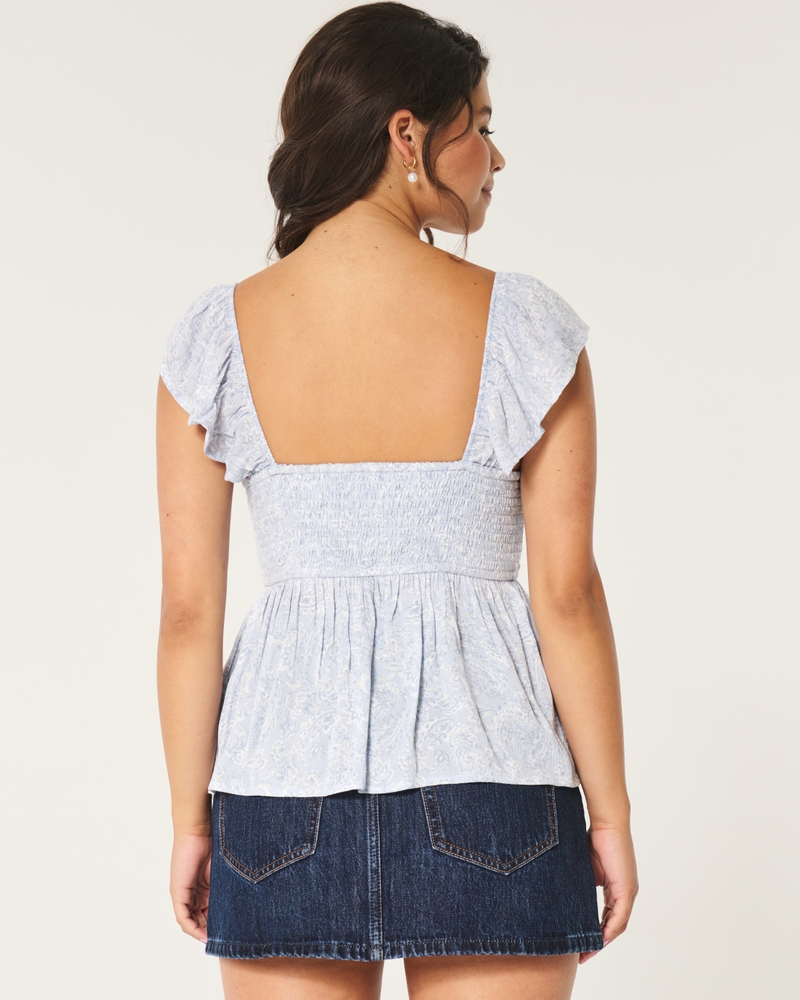 Easy Flutter Sleeve Babydoll Top