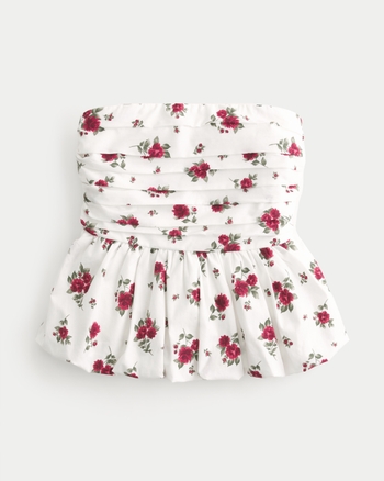 Trendy Strapless Bubble Top