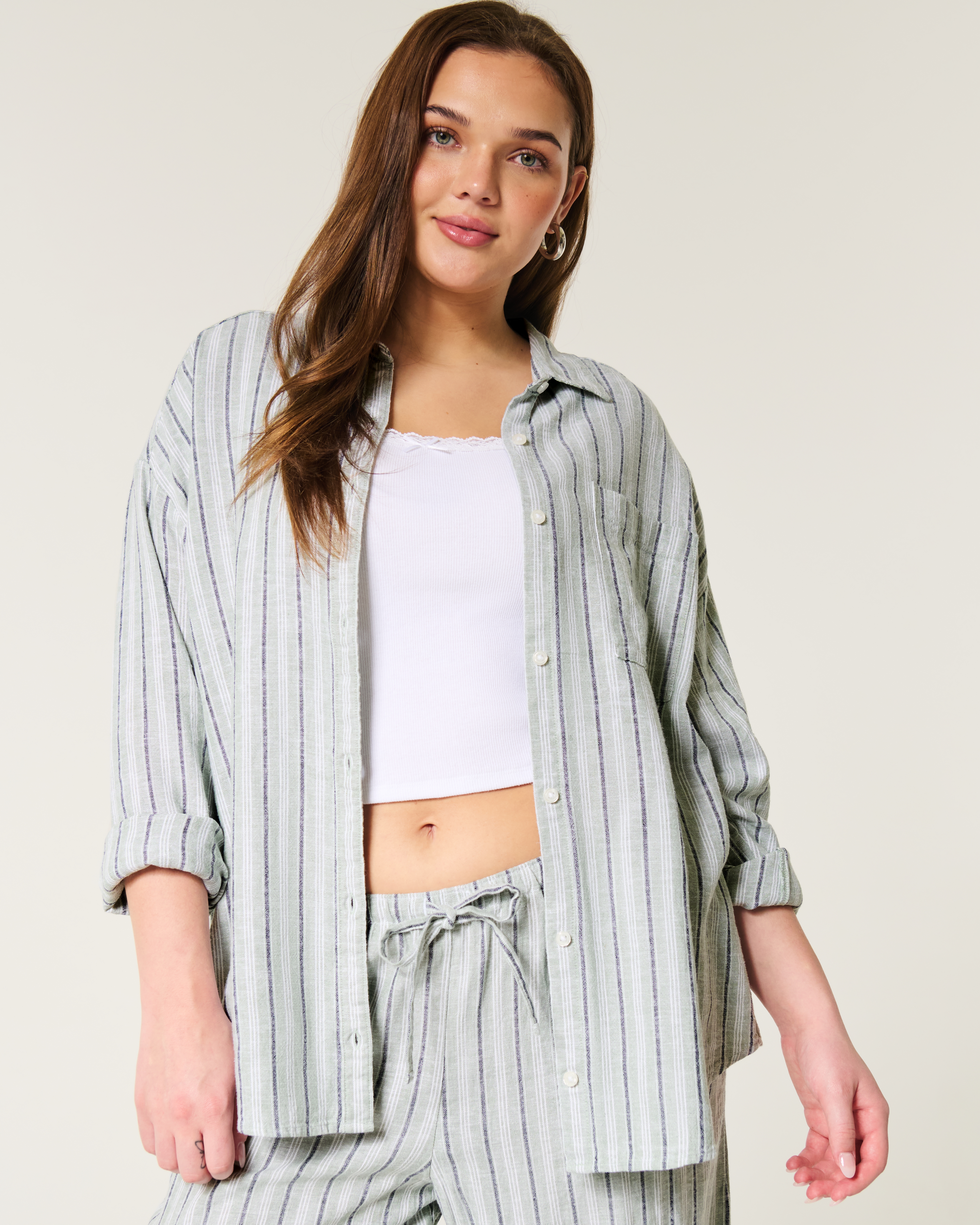 Oversized Linen-Blend Shirt