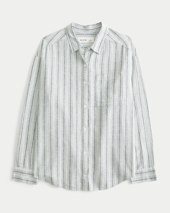 Linen Blend Oversized Shirt