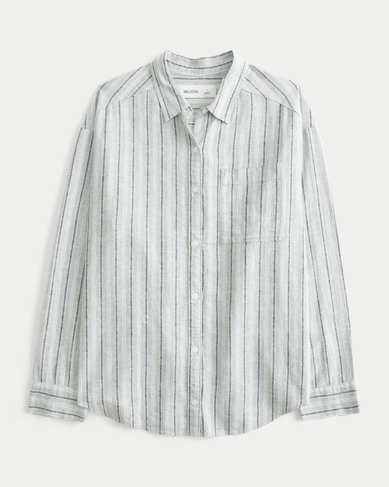 Women's Oversized Linen-Blend Shirt | Women's Sale | HollisterCo.com