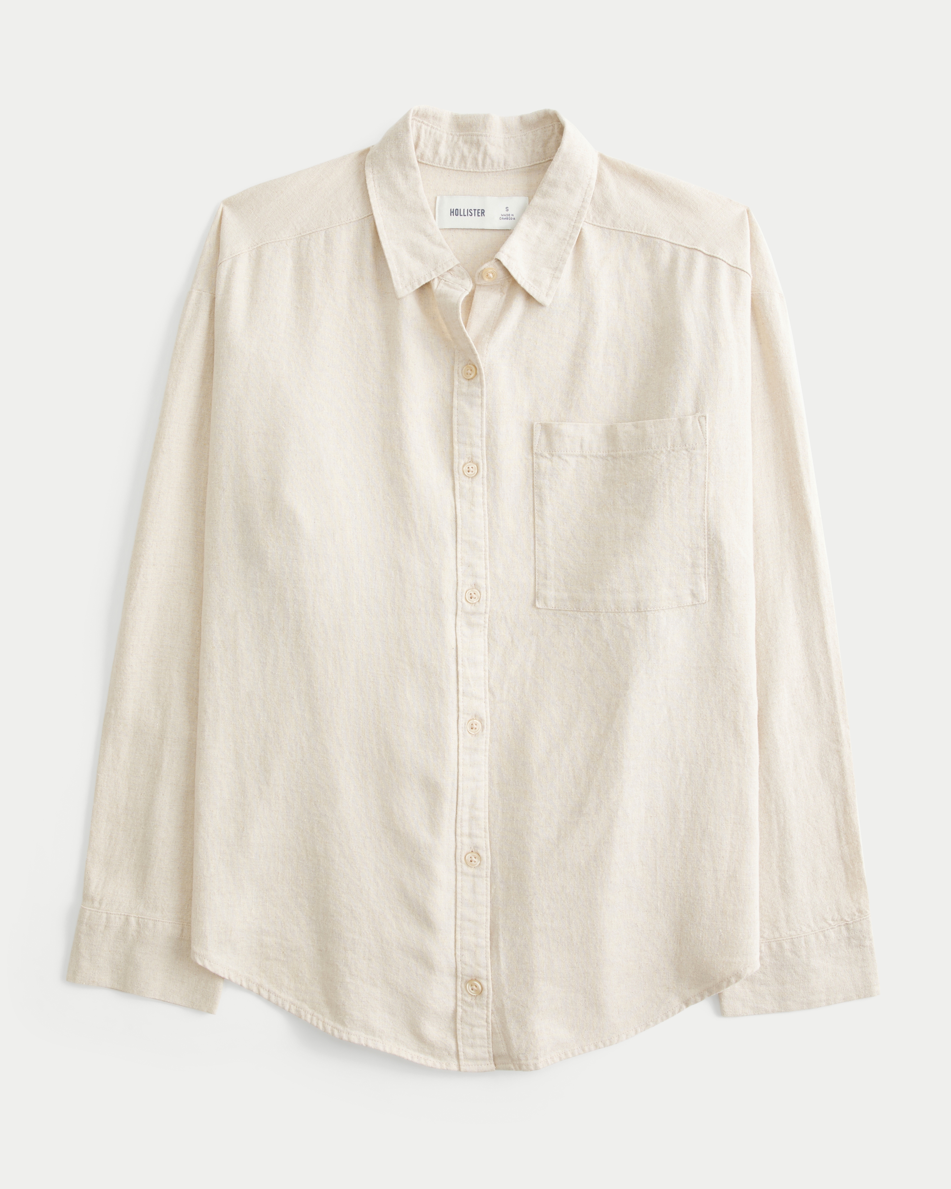 Hollister Oversized Linen-blend Shirt