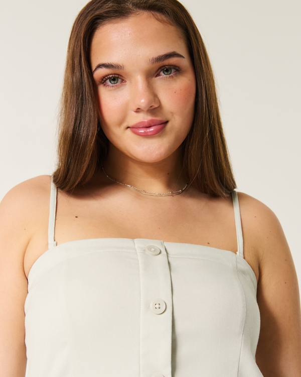 Button-Through Tube Top, Cream view 2