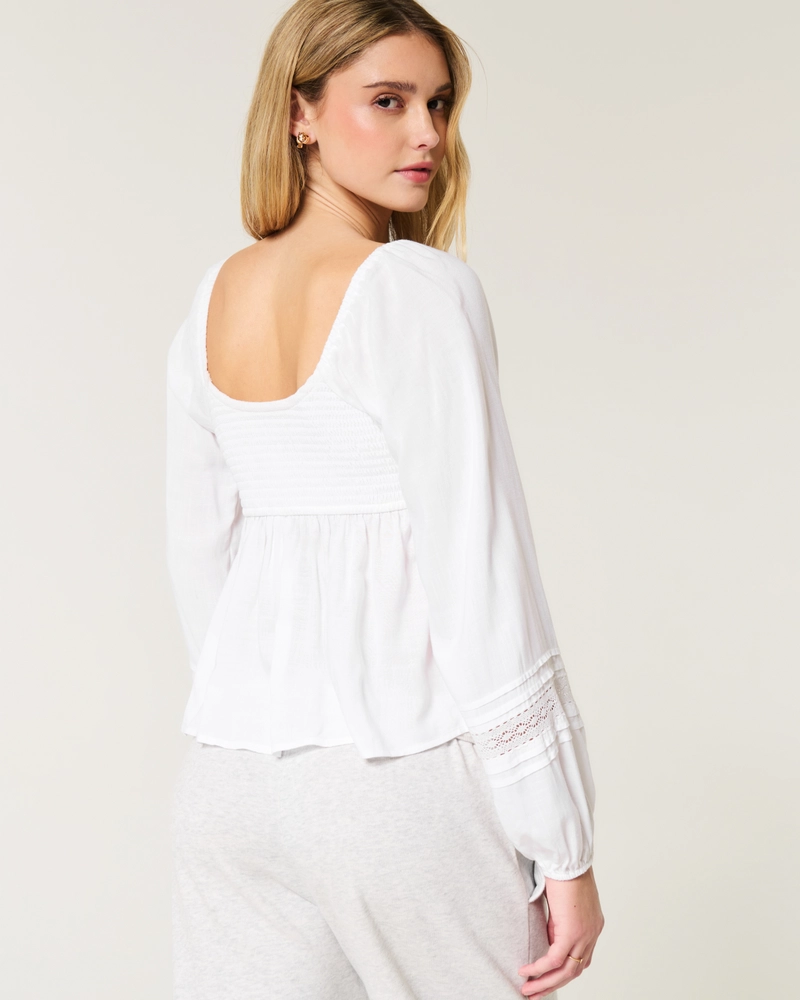 Easy Ruched Bust Babydoll Top