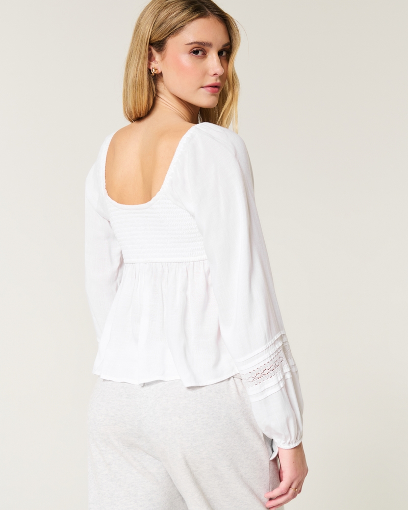 Easy Ruched Bust Babydoll Top