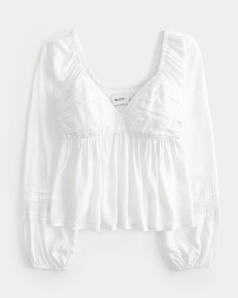 Easy Ruched Bust Babydoll Top