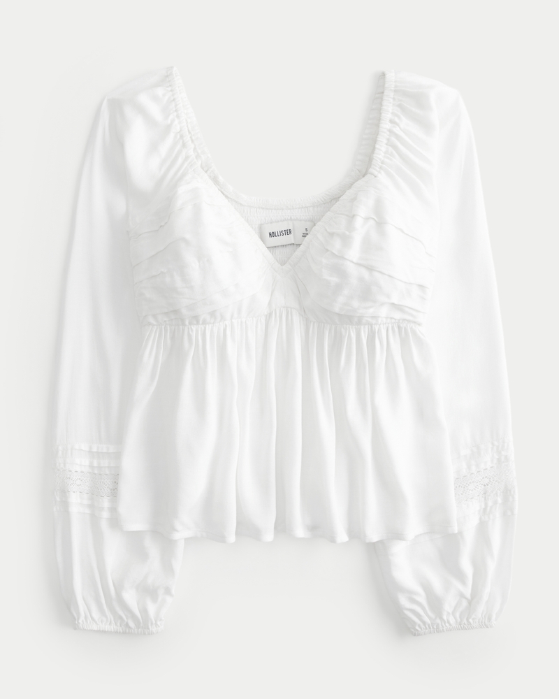 Easy Ruched Bust Babydoll Top