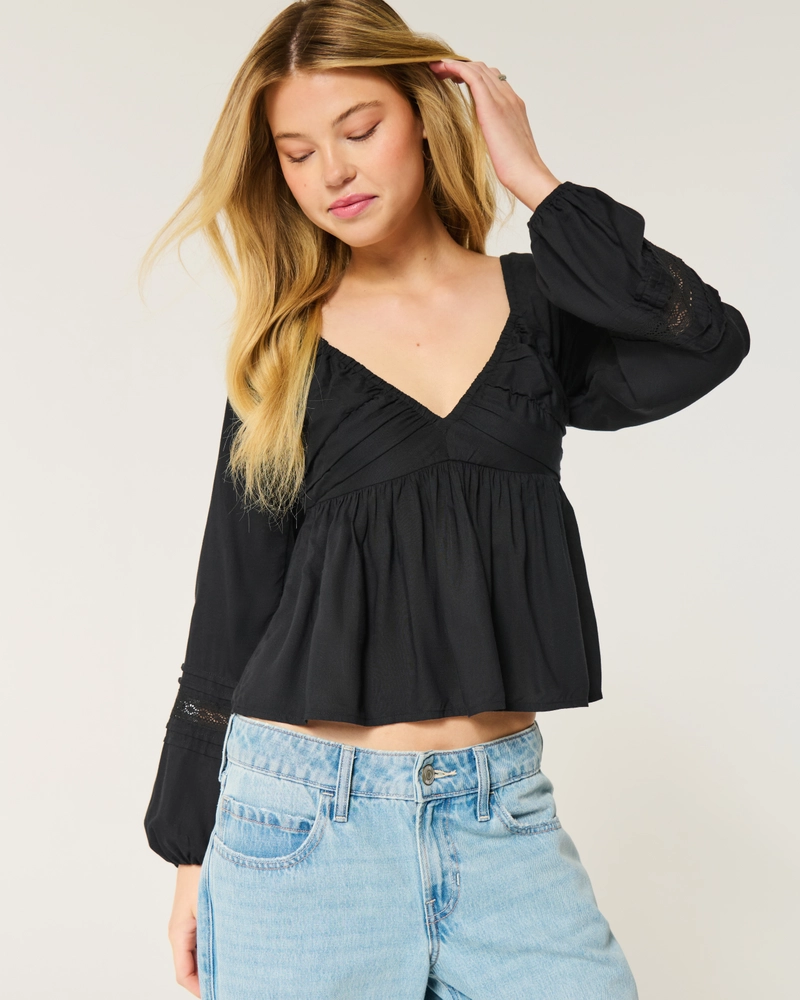 Lace Bust Babydoll Top