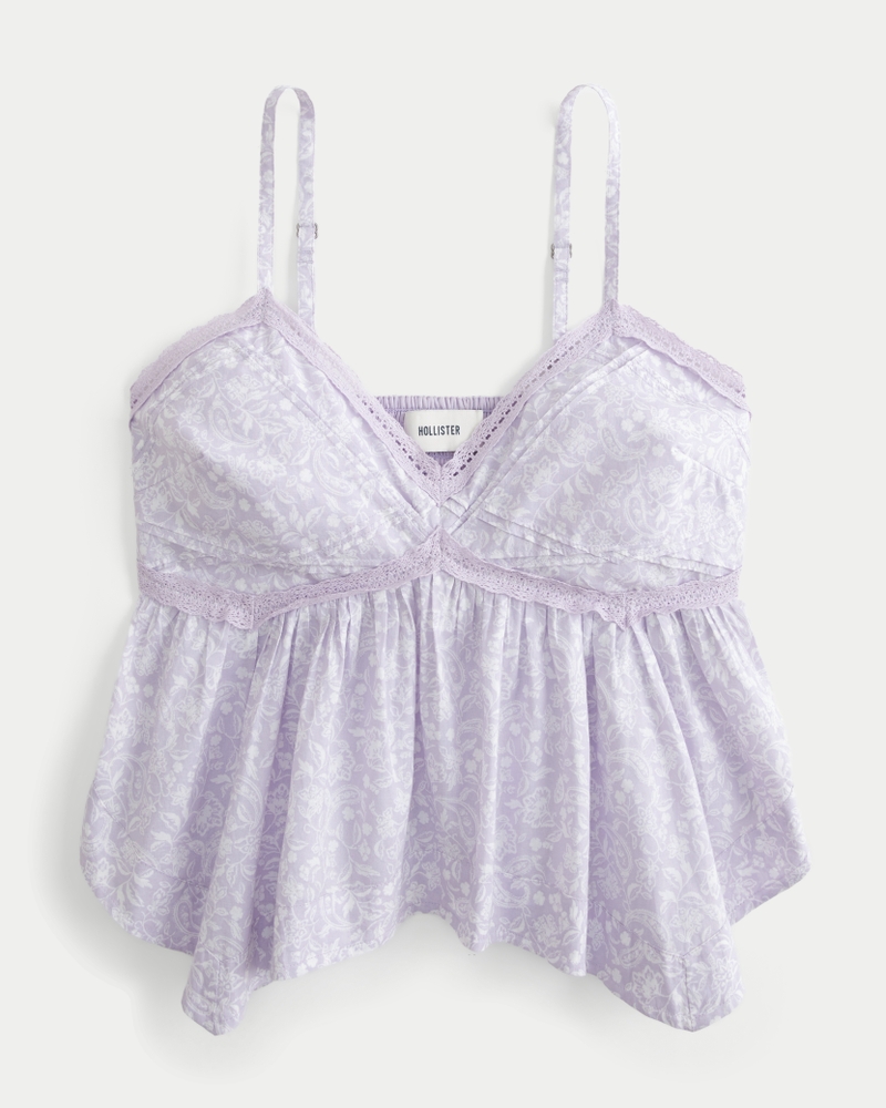 Easy Lace Trim Babydoll Top