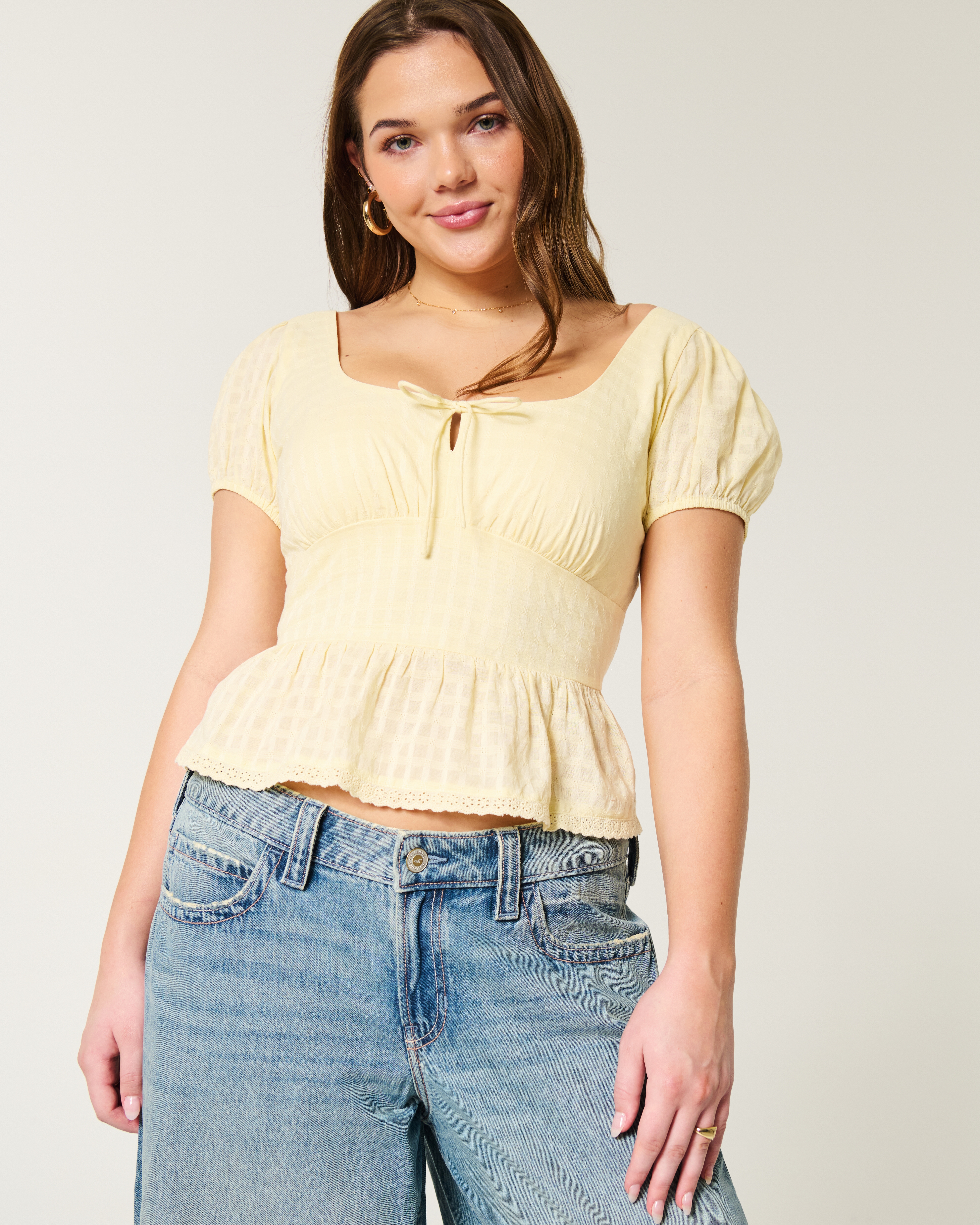 Voile Peplum Top
