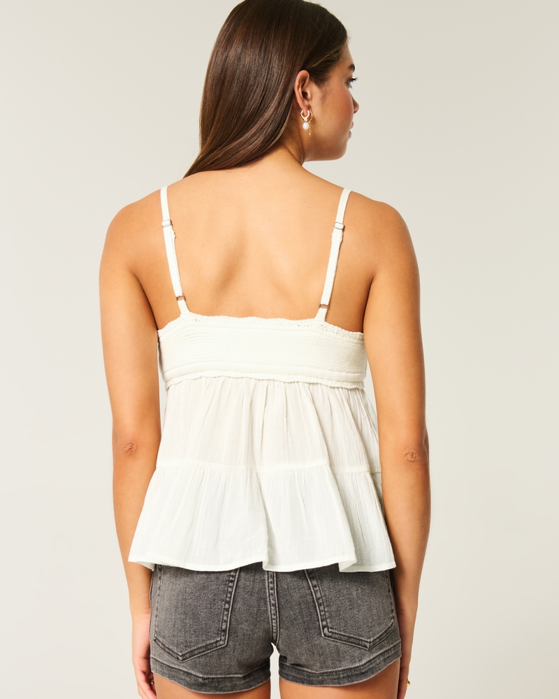 Crochet-Style Fabric Mix Top