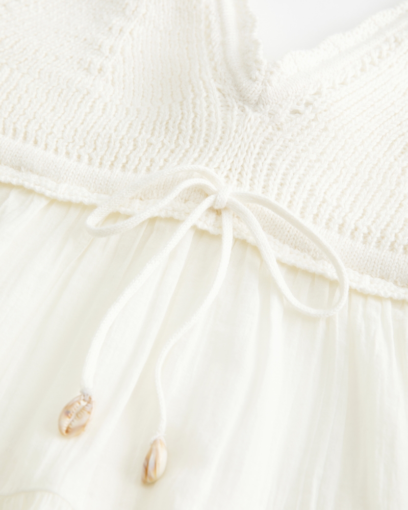 Crochet-Style Fabric Mix Top