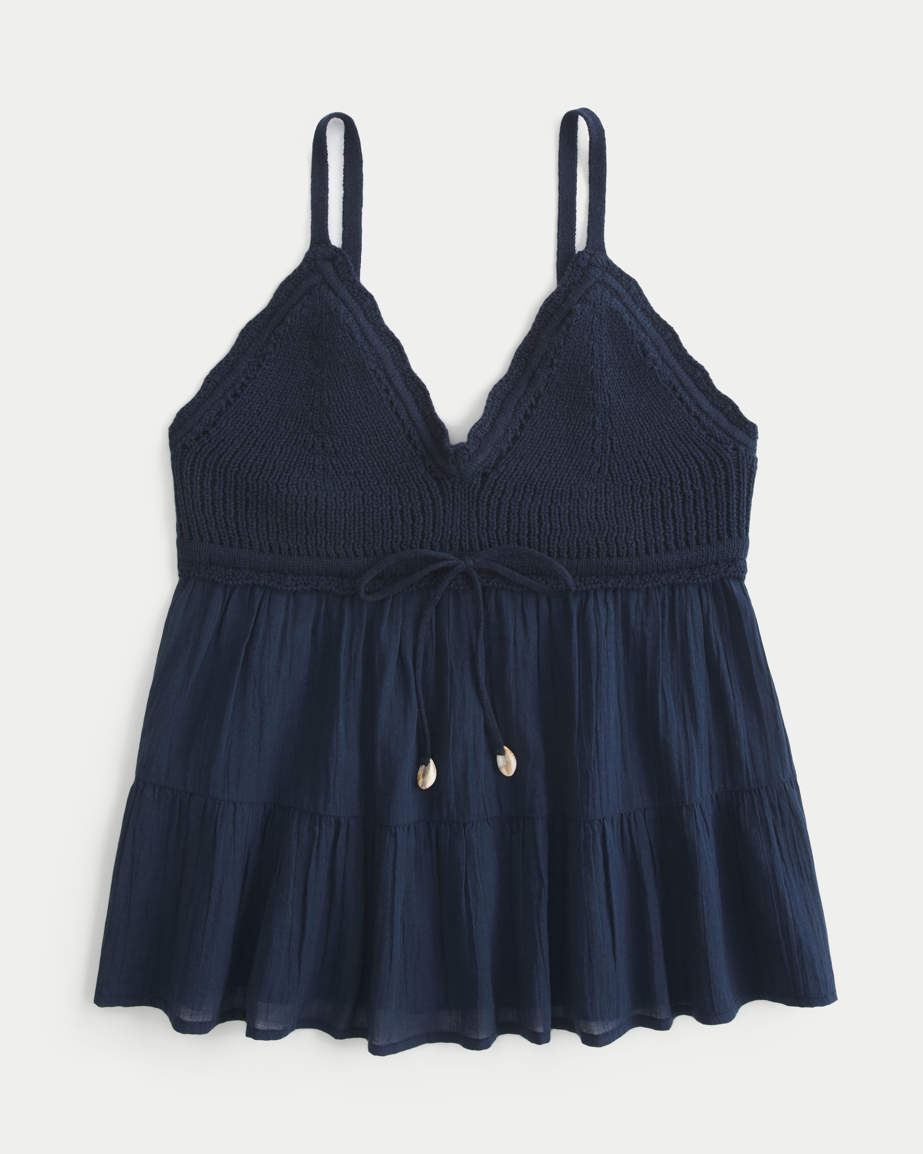 Crochet-Style Fabric Mix Top