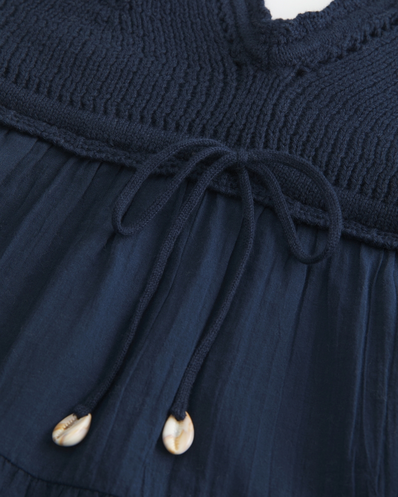 Crochet-Style Fabric Mix Top