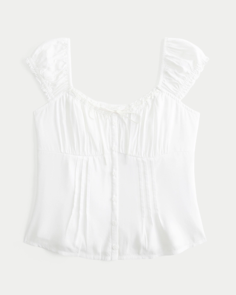 Off-the-Shoulder Pintuck Blouse