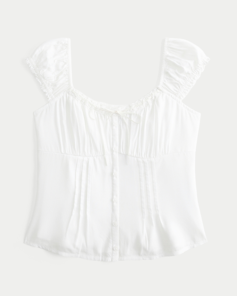 Off-the-Shoulder Pintuck Blouse